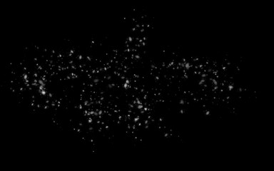 Snowfall, white flakes of snow on transparent background. Snow blizzard