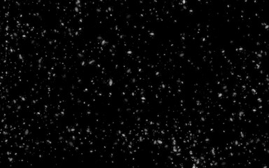 Snowfall, white flakes of snow on transparent background. Snow blizzard