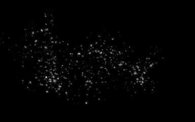 Snowfall, white flakes of snow on transparent background. Snow blizzard