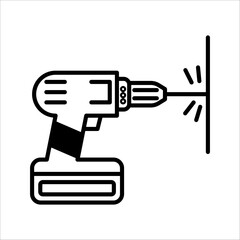 Drill vector icon. Isolated illustration for graphic and web design.