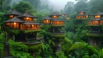Houses Nestled Amidst the Woods