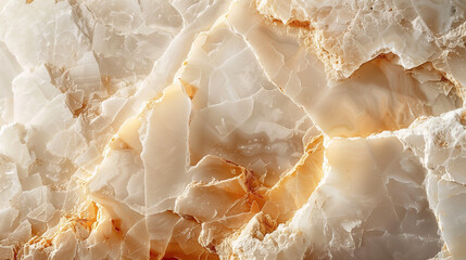 Texture of crumbled light granite of milky color with yellow and brown inclusions