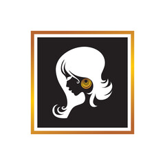 Vector logo design for female salon woman face