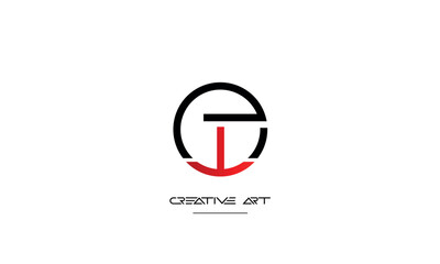 ET, TE, E, T abstract letters logo monogram