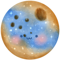 Mercury Planet Watercolor Illustration: Celestial Artwork in Vibrant  Colors