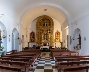 interior view of the Church of Santa Eulalia del Riu in northeastern Ibiza