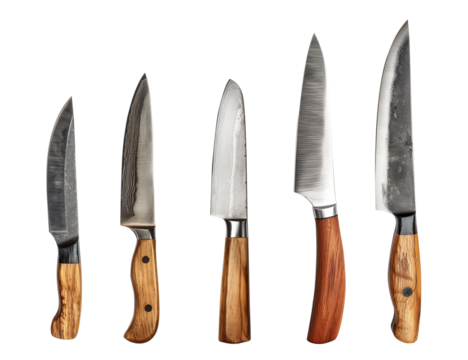 Kitchen knives isolated on white background.