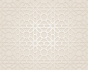 Geometric Moroccan Islamic Mosaic Zellige (Zellij) Seamless pattern ornament Design Background