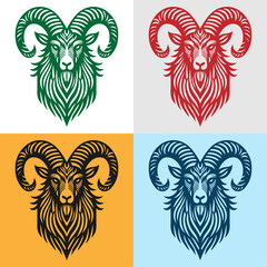 Markhor- Set of Markhor abstract design