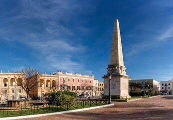 view of the Ciutadella Obelisk and the Plaza Born in the historic city center