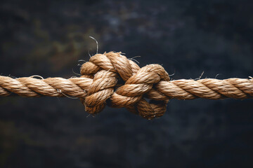 A knot in a rope close-up - obrazy, fototapety, plakaty