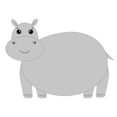 Illustration of very cute hippo calf.