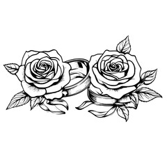 Wedding ring with roses