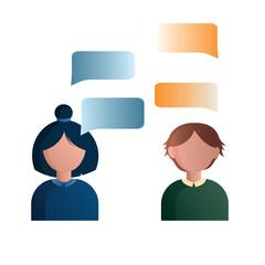 Fototapeta premium a set of icons with characters who communicate