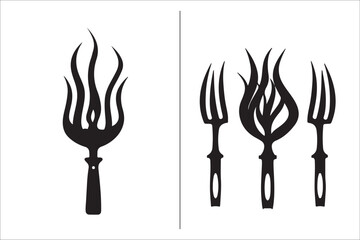 Barbecue grill Silhouette vector icon design and Grill bbq vector icon set illustration