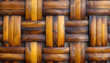 Abstract view of interwoven bamboo creating patterns  - wide format