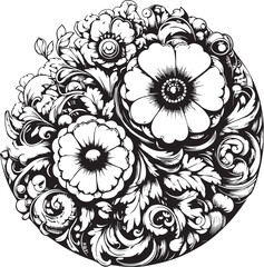 Abstract elegance seamless pattern with floral background.