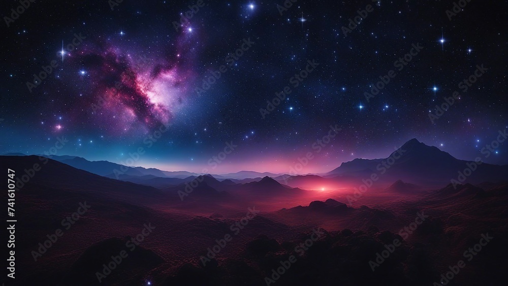 Canvas Prints sky with clouds _a space sky with a nebula and a cluster of stars. the image shows a dark and starry