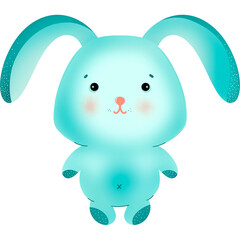 Azure bunny rabbit illustration, bunny ears 