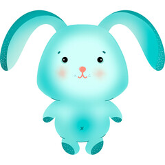 Azure bunny rabbit illustration, bunny ears 