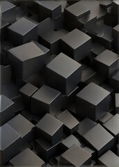 Bunch of black plastic cubes detailed texture background from Generative AI