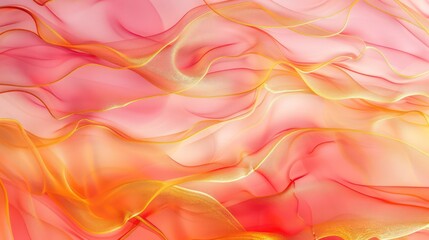 Luxurious abstract fluid art painting in alcohol ink, featuring dreamy wallpaper with transparent waves and golden swirls. Ideal for posters, banners, packaging, and other printed materials