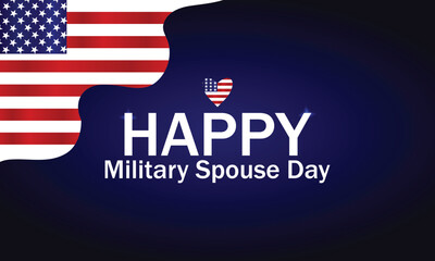 Happy Military Spouse Day Stylish Text With Usa Flag Design