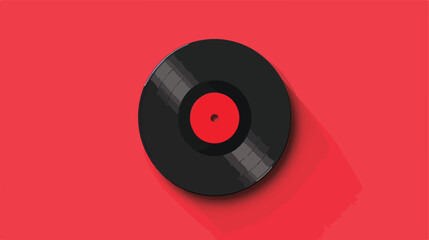 Vinyl record disk. Music sound audio icon. Black