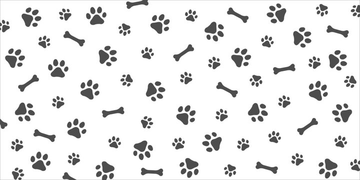 Background with paw print. Vector cat's or dog's paw print on white background.	