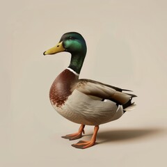 Obraz premium Duck Standing on White Surface