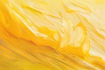 yellow color Acrylic Paint Strokes on a Canvas Creating Artistic Texture