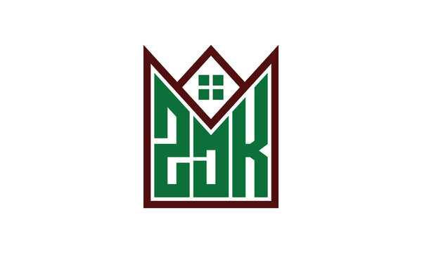 ZDK initial letter real estate builders logo design vector. construction ,housing, home marker, property, building, apartment, flat, compartment, business, corporate, house rent, rental, commercial