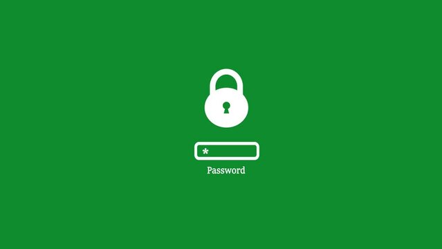 wrong and right password icon on white and green background. 4K Video motion graphic animation.