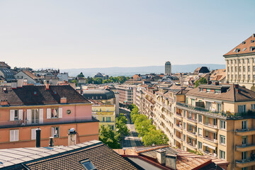 Rotillon square, Lausanne downtown, cantonn of Vaud, Switzerland - 741618747