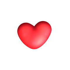 red heart isolated on white background 