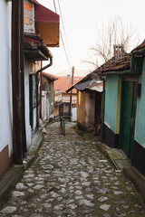 Fototapeta na wymiar Old city street view Stari Grad Sarajevo Bosnia and Herzegovina