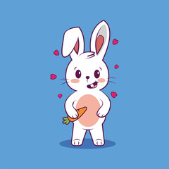 Happy Easter Bunny vector illustration. Cute bunny cartoon character