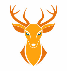 Deer head design vector on white background. Deer animal icon vector illustration