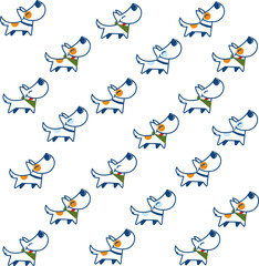 Puppy background, various pet, happy puppies, cartoon dog