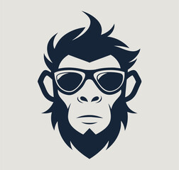 Monkey mascot logo vector. Animal vector illustration. Geek monkey logo. Chimpanzee vector logo design