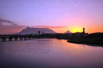 Sunset over the river, Capetown, South Africa. 