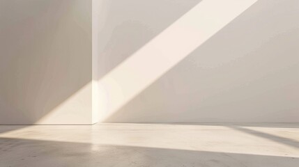 Spacious Minimalist Room with Sunlight Casting Soft Shadows abstract background