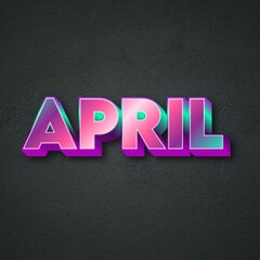 3D April text poster art
