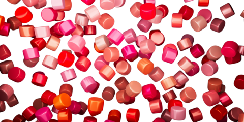 shiny floting red candy on transparent background.