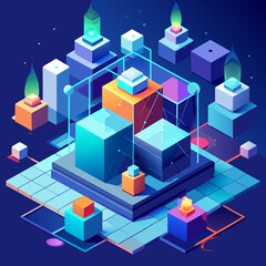 the geometric art, the line and the point of AI technology. 
