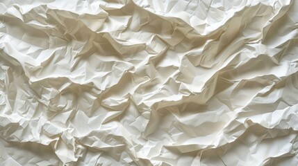 Crumpled Paper Texture: Abstract White Background for Art and Design Projects