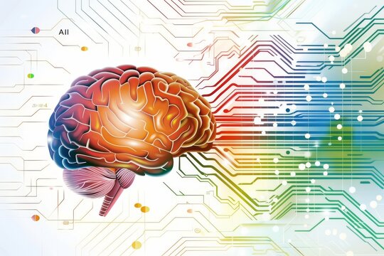 AI Brain Chip mental resilience. Artificial Intelligence heuristic algorithm mind packaging technology axon. Semiconductor healthtech privacy circuit board future generations