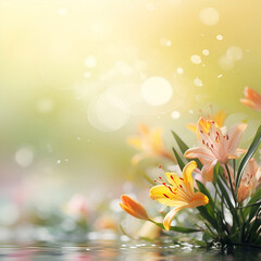 Obraz na płótnie Canvas Lilies flowers on blure background