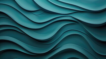 Fototapeta premium Surreal Teal Silk Waves - Elegant Abstract Ocean Texture for Peaceful and Serene Backgrounds