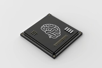 AI Brain Chip neon orange crush. Artificial Intelligence ai skill development mind visual rehabilitation axon. Semiconductor nanopollution circuit board gadolinium contrast ct